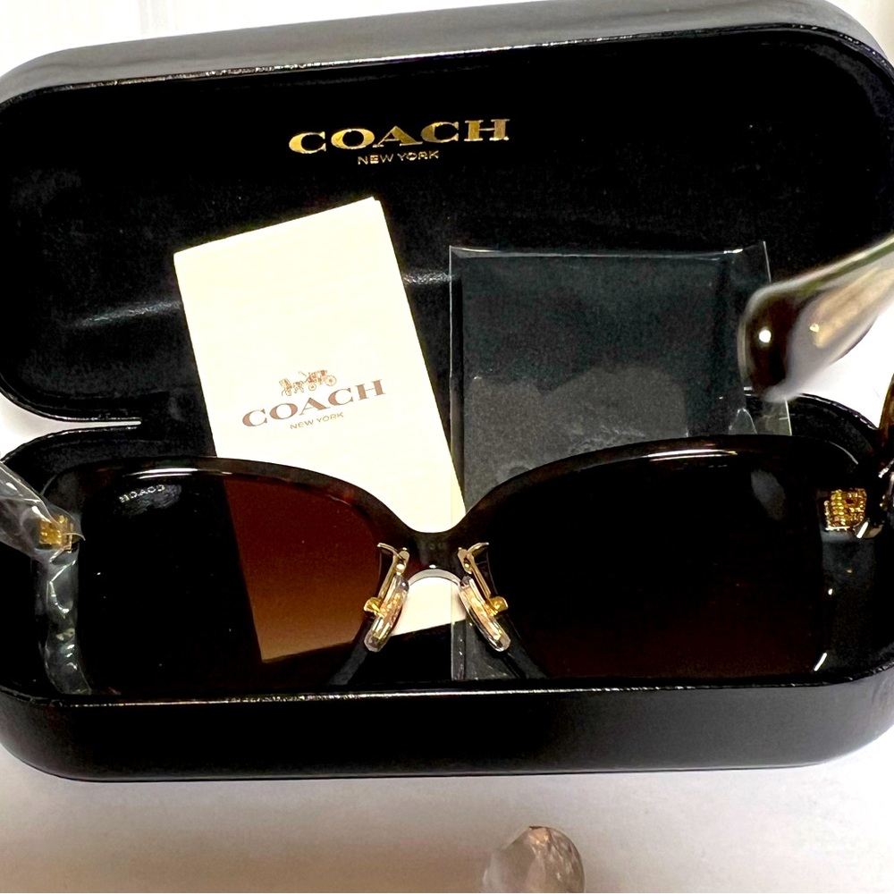 Coach Brown Tortoiseshell Sunglasses Classic Style New - Picture 10 of 12
